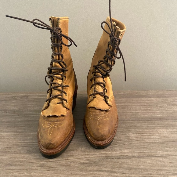 Chippewa Tan Lace-Up Boots - Picture 1 of 10